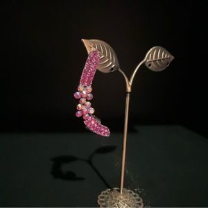 Pink floral ear cuff